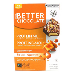 FourX Better Chocolate Keto Functional Chocolate With Benefits Protein Me Salted Caramel, 14 Bites