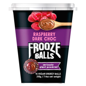 Frooze Balls Vegan Energy Balls Raspberry Dark Chocolate, 15 Bites