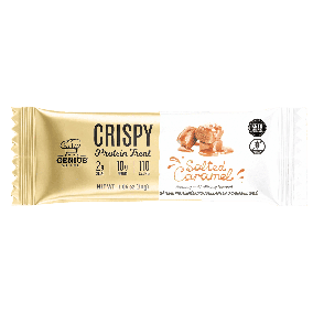 Genius Gourmet Gluten-Free Crispy Protein Treat Salted Caramel, 30g - Healthy Protein Bars