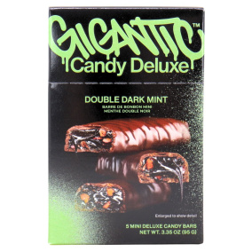 Gigantic Candy Deluxe Mini Chocolate Bars Double Dark Mint, 5 bars