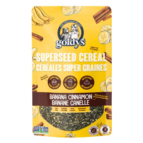 Front of Goldys 5-Minute Superseed Cereal Someone's Been Eating My Banana Cinnamon