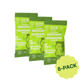Go! Beanz High Protein Roasted Edamame Beans Snack Dill Pickle (8 Pack) Front