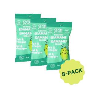 Go! Beanz High Protein Roasted Edamame Beans Snack Salt & Vinegar (8 Pack) Front