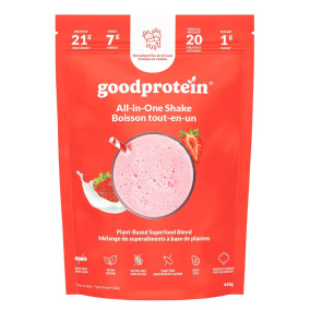 Front of Good Protein All In One Shake - Strawberry Protein Powder - Superfood Protein Powder