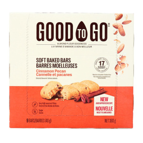 Good To Go Almond Flour Snack Bars Cinnamon Pecan, 9 Bar Pack