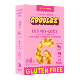 Front of Goodles Pasta -Goodles Gluten Free Pasta - Gluten Free Protein Pasta - High Protein Pasta - High Fibre Pasta - Goodles Cavatappi