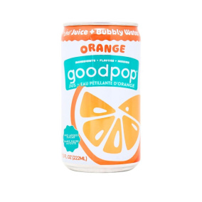 GoodPop No Added Sugar Sparkling Juice Mini Can Orange, 222ml