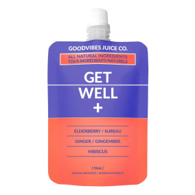 Front of Goodvibes Juice Co. Get Well Health Shot