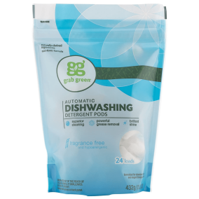 grab green Automatic Dishwashing Detergent Pods Fragrance Free, 24 Loads