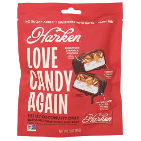 Harken Date Bars Lil Coconutty Ones Caramel Almond Coconut front