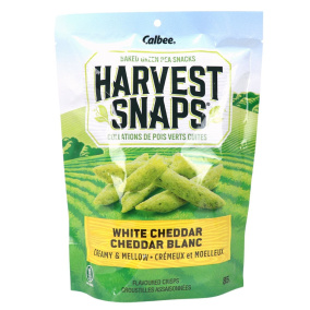 Front of Harvest Snaps Green Pea Snacks Snap Pea Crisps White Cheddar