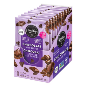 Front of Healthy Crunch Seed Butter Chocolate Pouches