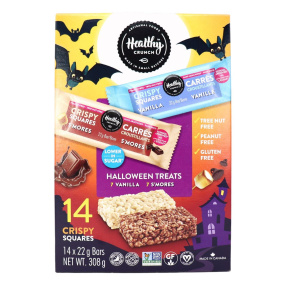 Front of Healthy Crunch Gluten-Free Vegan Rice Krispie Squares Halloween