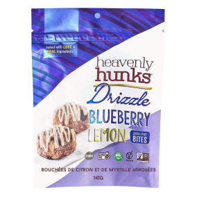 Front of Heavenly Hunks Drizzle Blueberry Lemon Cookies