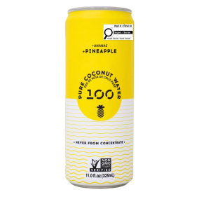 100 Coconuts Pure Coconut Water Drink Pineapple front