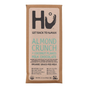 Hu Kitchen Grass-Fed Milk Chocolate Bar Almond Crunch + Coconut Flakes, 60g