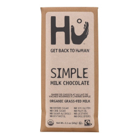 Front of Hu Kitchen Simple Grass-Fed Milk Chocolate Bar, 60g