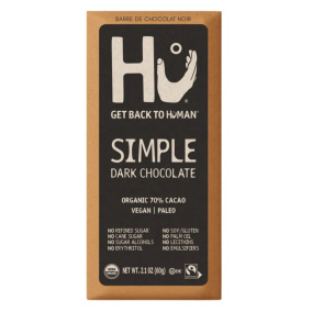 Front of Hu Kitchen Simple Dark Chocolate Bar