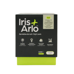 Iris + Arlo 100% Organic Cotton Pads Night, 10 Pack