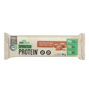 Front of Iron Vegan Sprouted Protein Bar Sweet and Salty Caramel