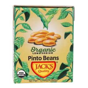 Jack’s Quality Beans Organic Low Sodium Pinto Beans, 380g