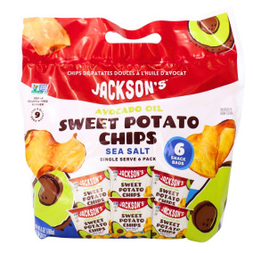 Front of Jackson's Honest Sweet Potato Chips With Avocado Oil Snack Pack