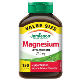 Front of Jamieson Vitamins Ultra Strength Magnesium, 150 Caplets