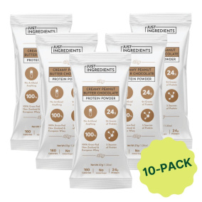 Just Ingredients Protein Powder Stick Peanut Butter Chocolate, 10 pack