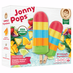 JonnyPops Organic Popsicles Tropical Paradise Punch, 8 pack