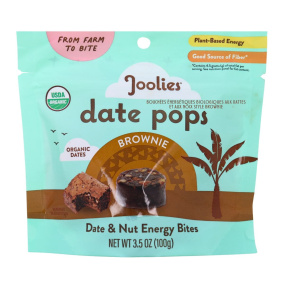 Front of Joolies Date Pops - Joolies Dates - Date Energy Bites - Date Energy Balls - Date Nuts Energy Bites - Chocolate Date Balls