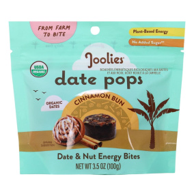 Front of Joolies Date Pops - Date Energy Bites - Date Energy Balls - Organic Medjool Date Bites - Cinnamon Energy Ball