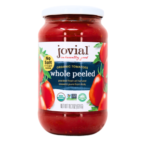 Front of Jovial Organic Whole Peeled Tomatoes