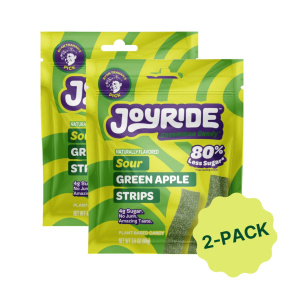Joyride Low Sugar Candy Sour Green Apple Strips Front