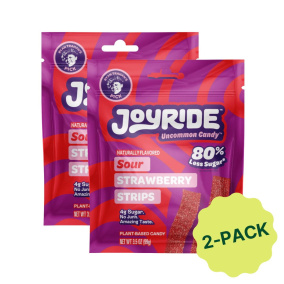 Joyride Low Sugar Candy Sour Strawberry Strips Front