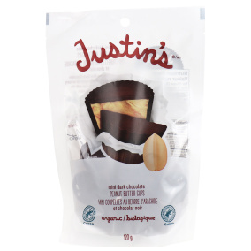 Front of Justin's Mini Dark Chocolate Peanut Butter Cups, 133g