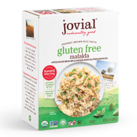 Front of Jovial Gluten-Free Brown Rice Pasta Mafalda