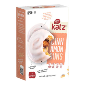 Front of Katz Gltuen Free Cinnamon Buns Gluten Free Cinnamon Rolls