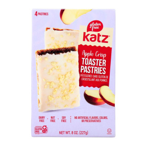 Front of Katz Gluten Free Toaster Pastries Apple Crisp