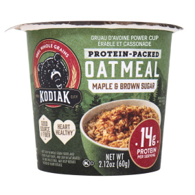 Front of Kodiak Cakes Maple & Brown Sugar Oatmeal Unleashed Cup, 60g