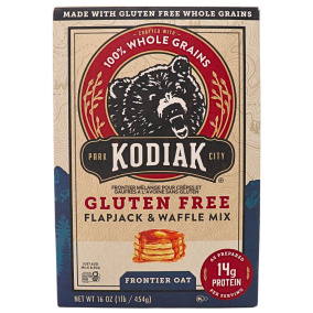 Front of Kodiak Cakes Gluten Free Frontier Oat Pancake & Waffle Mix, 454g
