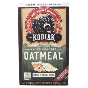 Front of Kodiak Cakes Protein-Packed Maple & Brown Sugar Oatmeal, 6 Packets