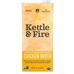 Front of Kettle & Fire Organic Free-Range Chicken Cooking Broth, 907g
