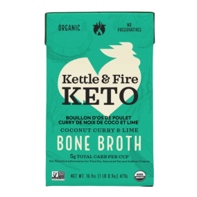 Front of Kettle & Fire Chicken Bone Broth Coconut Curry & Lime, 479g