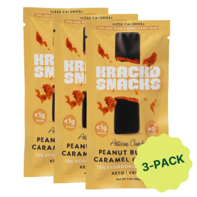 Krack’d Snacks Sugar-Free Dark Chocolate Peanut Butter Caramel Crunch Front Individual