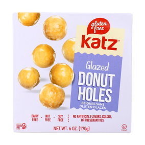 Front of Katz Gluten-Free Donut Holes Glazed