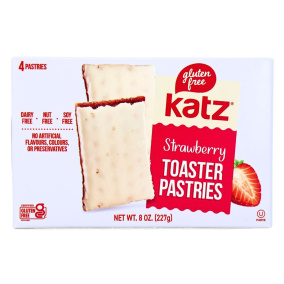 Front of Katz Gluten-Free Toaster Pastries Strawberry - Gluten Free Toaster Pastry - Gluten Free Pop Tarts - Gluten Free Toaster Strudel