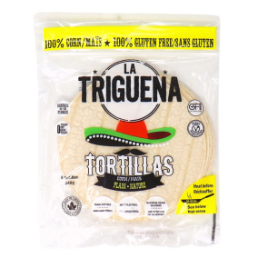 La Triguena 8” Vegan Gluten-Free Corn Tortillas Plain, 8 Tortillas