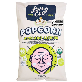 Front of Lesser Evil Popcorn Avocado-Licious