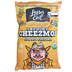 Lesser Evil Cheezmos Organic Crunchy Corn Cowboy Cheddar Front