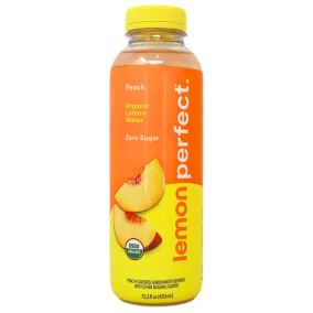 Front of Lemon Perfect Zero Sugar Hydrating Lemon Water Peach Raspberry